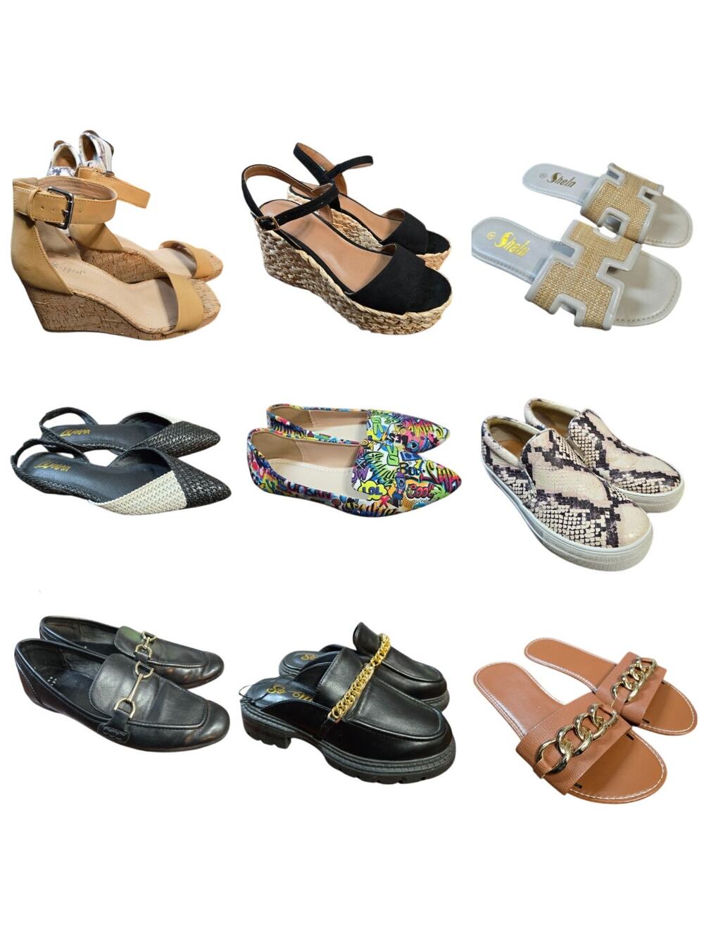 Bulk Women’s Flats Sandals Shoe Lot Of 9 Name Brand Wholesale Reseller Great ROI
